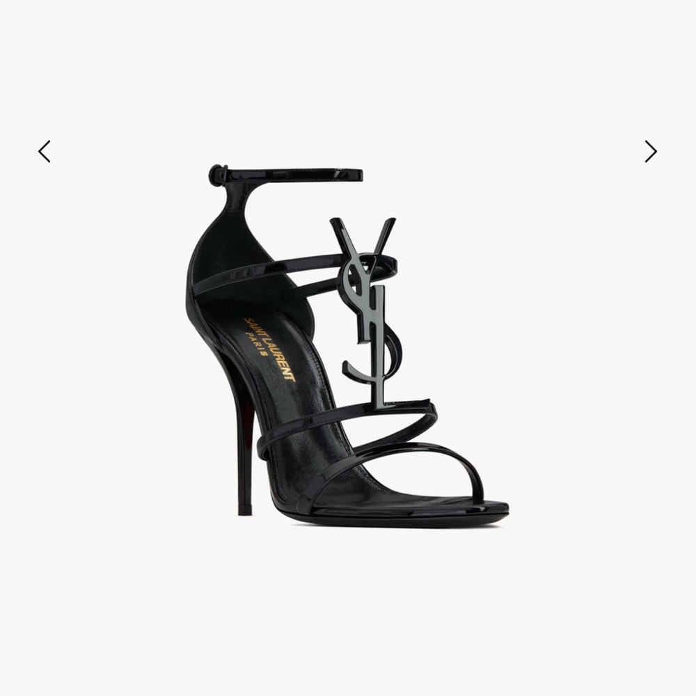 SAINT LAURENT CASSANDRA SANDALS IN PATENT LEATHER